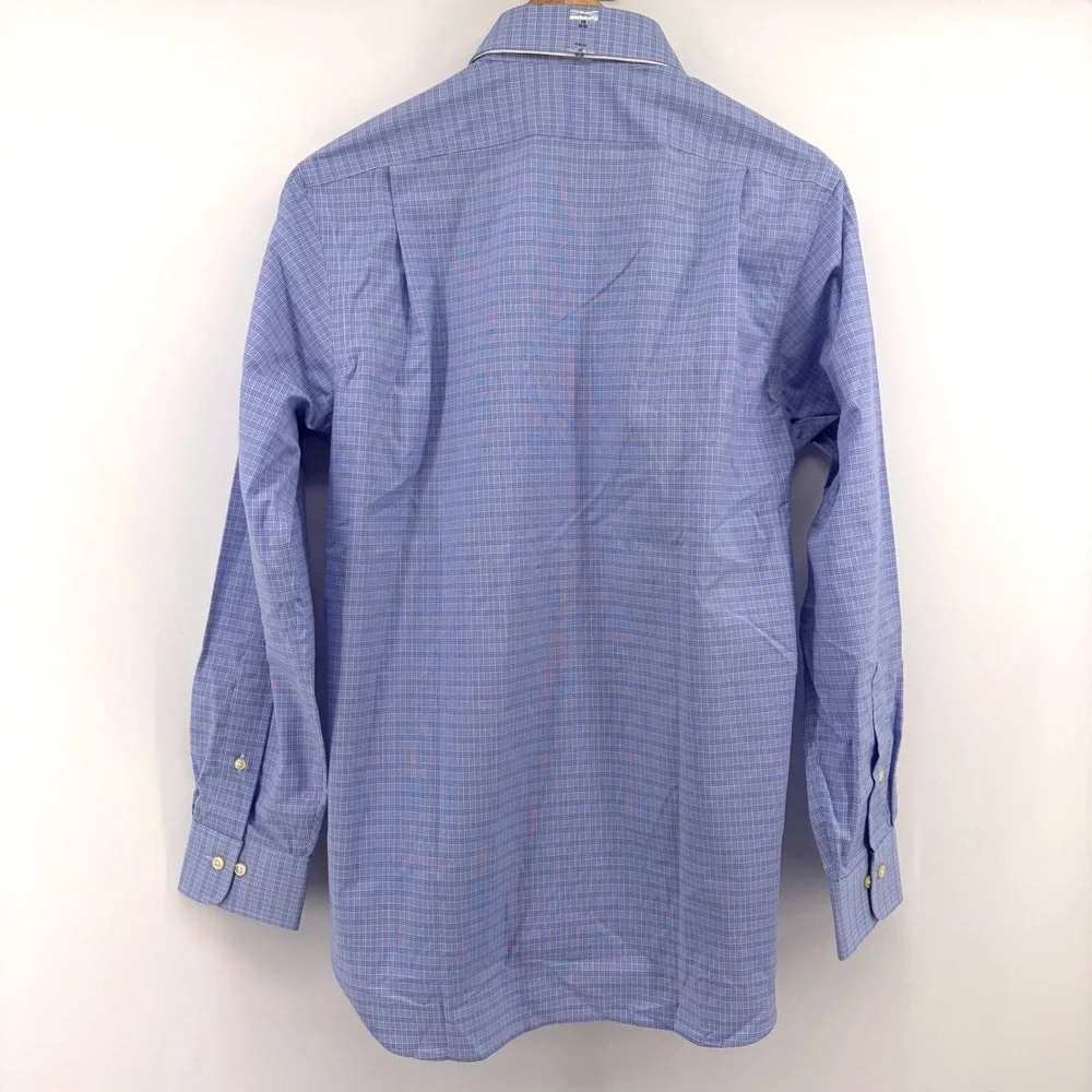 Polo Ralph Lauren NEW Mens Blue Micro-Check Spread Collar Dress Shirt 15‎ 32/33